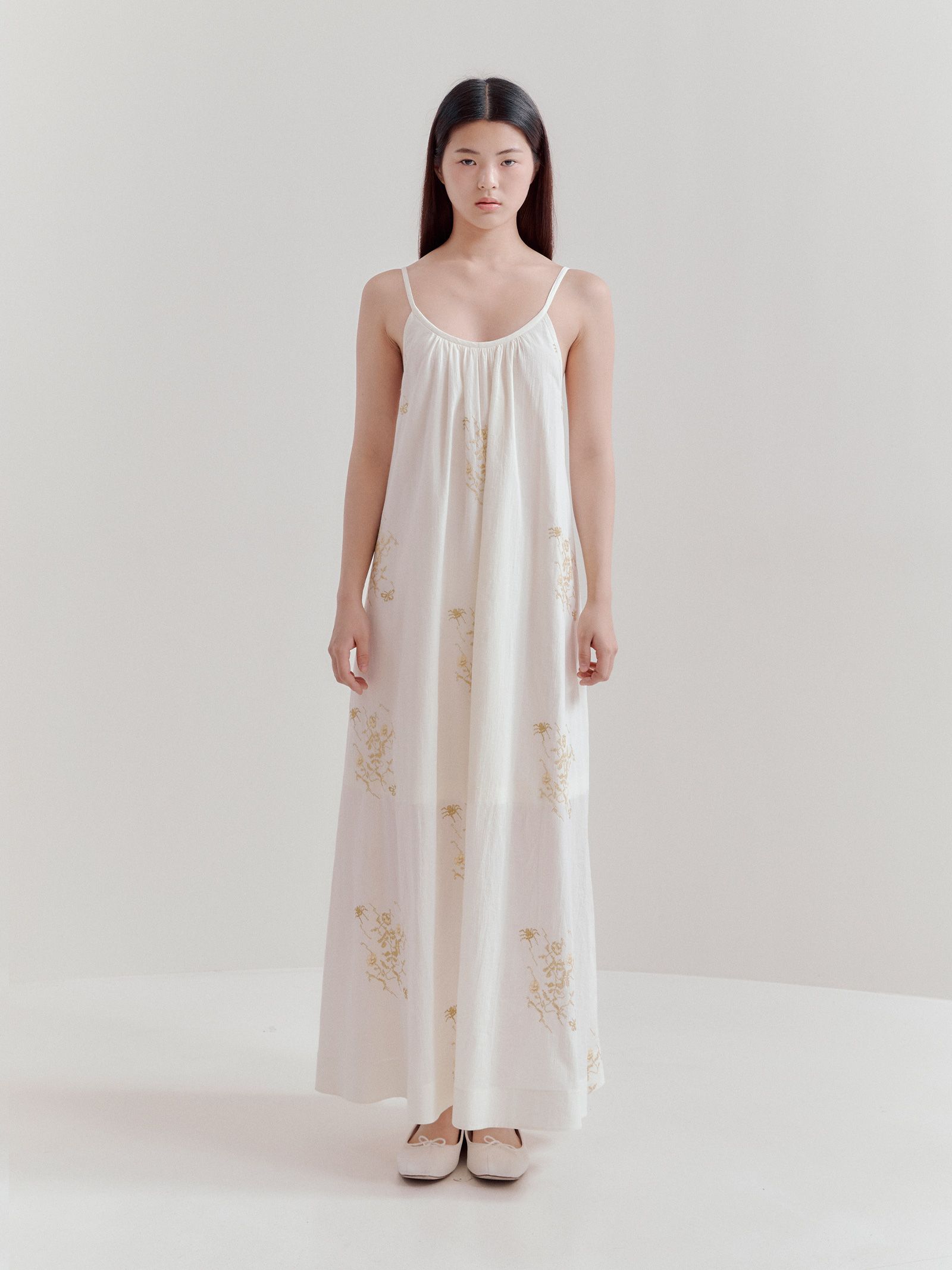 OPEN-BACK SLIP LONG DRESS-IVORY — 민주킴 MINJUKIM | 김민주 
