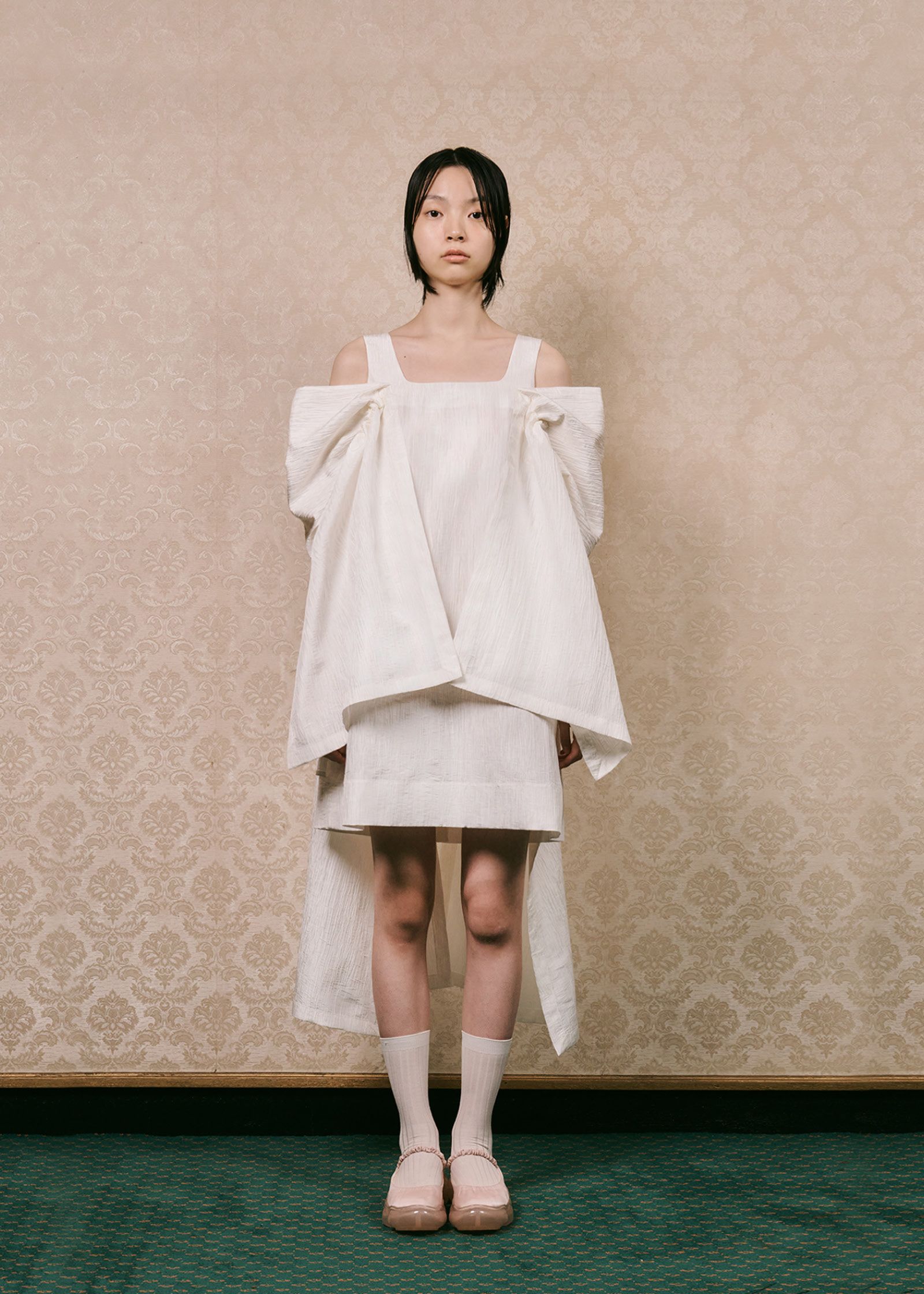 Shirring Detailed Mini Dress